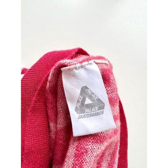 PALACE SKATEBOARDS Check-It Knit Red Logo Check Wool Crew Neck Sweater, Size L - Picture 13 of 16